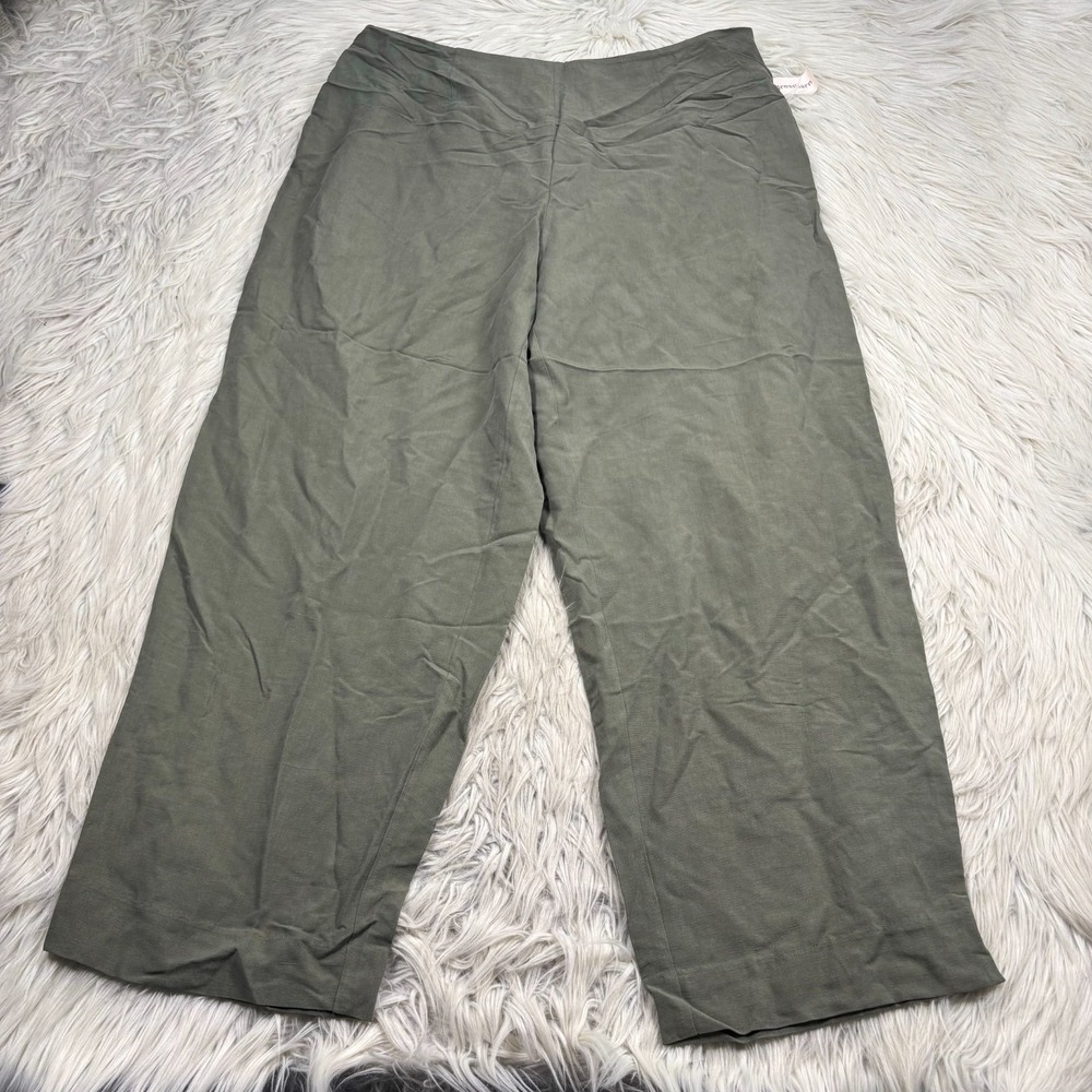 NWT Dressbarn Women's 14W Silk Linen Straight Lag Pant Quiet Luxury Resort